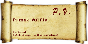 Puzsek Vulfia névjegykártya
